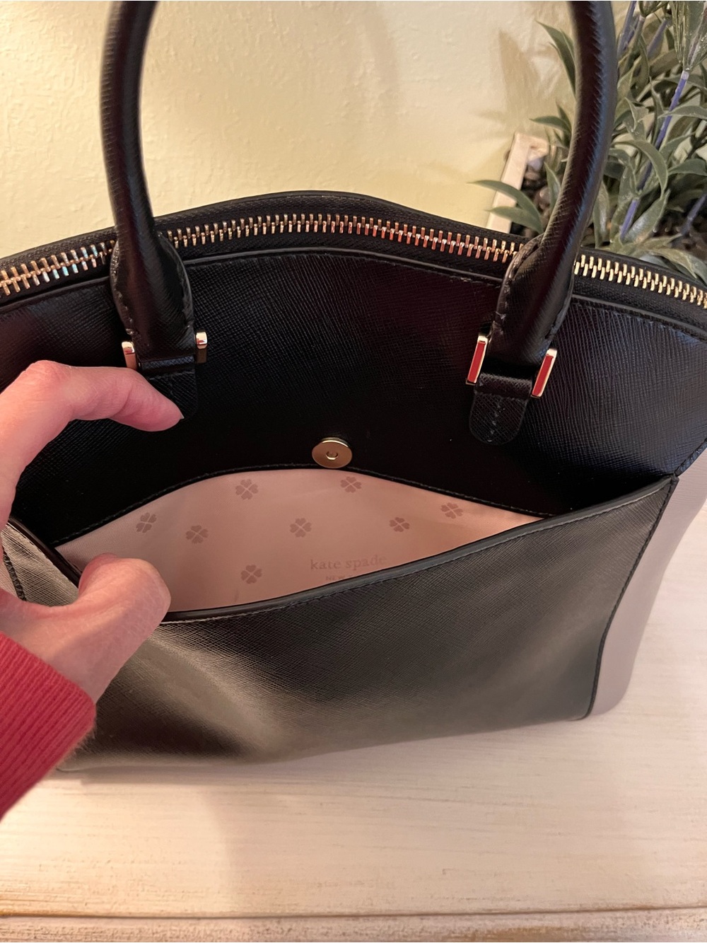 Kate Spade Louise Medium Done Satchel Black/Grey Colorblock EUC - Picture 6 of 11